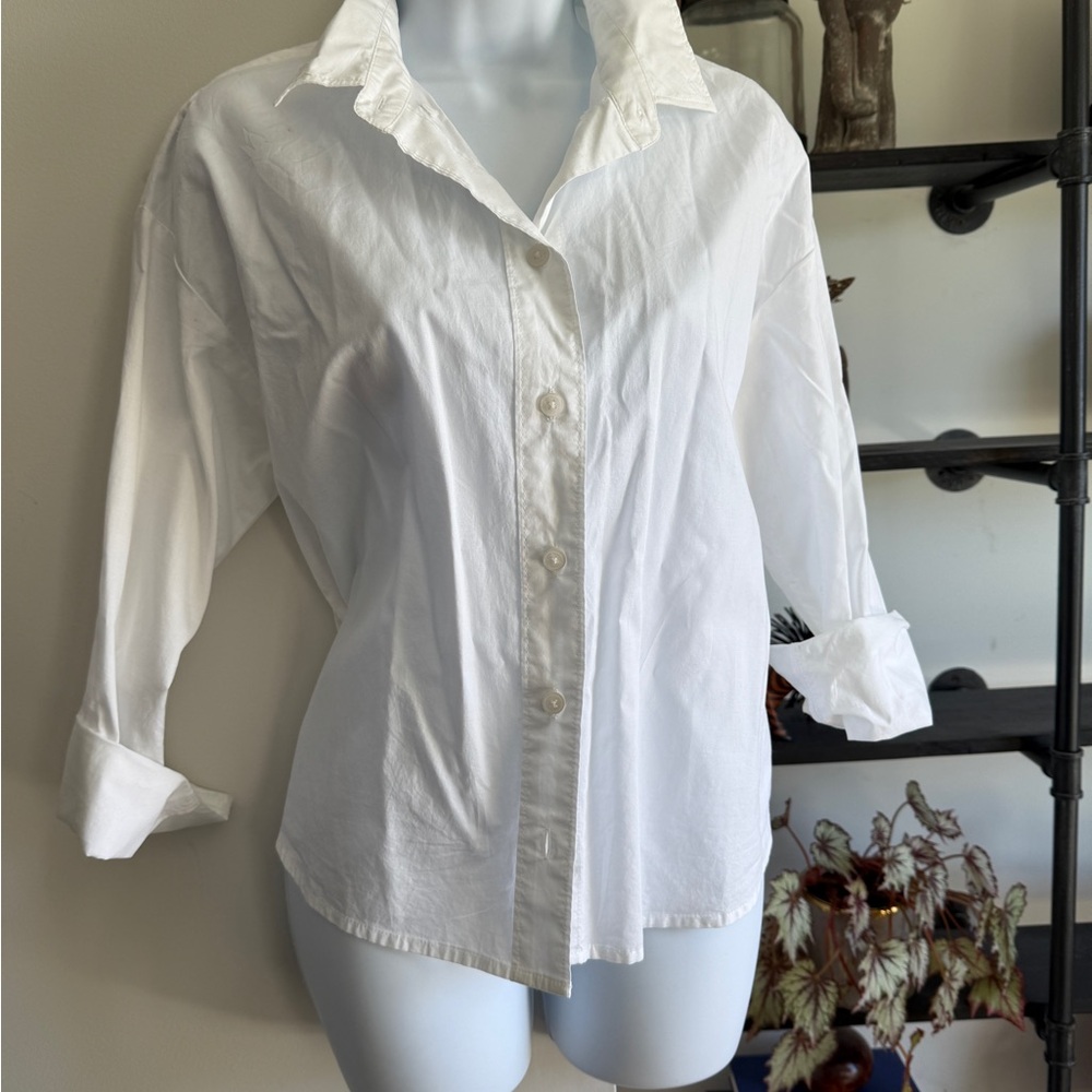 Old Navy White 3/4 Sleeve Button Down Shirt